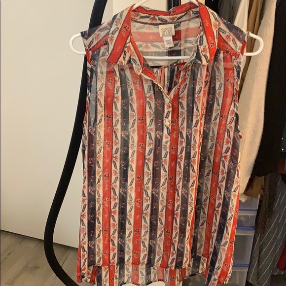 Canyon River Blues Tops - BEAUTIFUL PRINTED CANYON BLUE BLOUSE